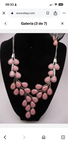 Colar facetado rosa
