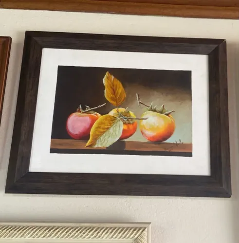 Quadro frutas com moldura