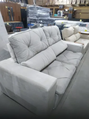 SOFÁ Retrátil e Reclinável 2,10m tem na cor cinza disponível também