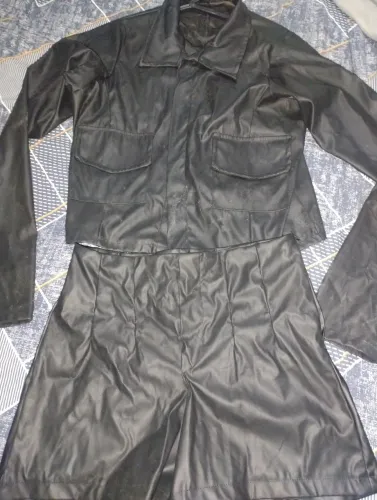 Conjunto couro fake