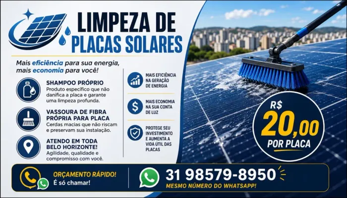 Limpeza de placa solar
