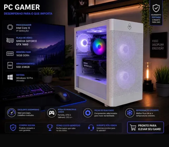Pc Gamer Intel 5 9º geração, GTX 1660