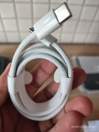 Cabo trançado 60 W tipo C para Tipo C Branco.