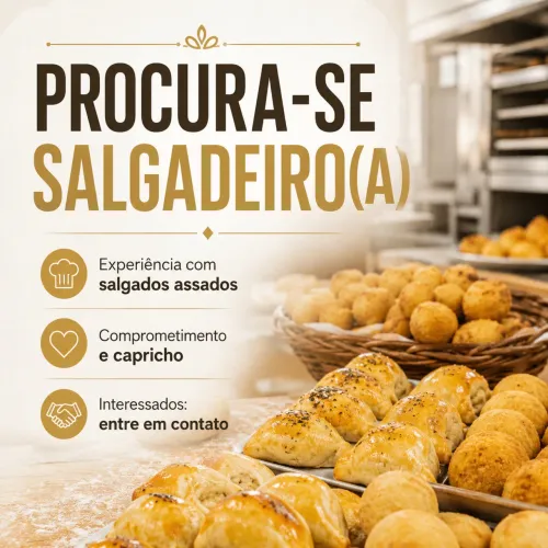 Estamos procurando profissional especializado(a) em salgados assados para lanchonete