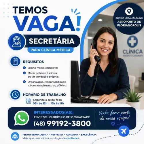 Secretária para clínica médica