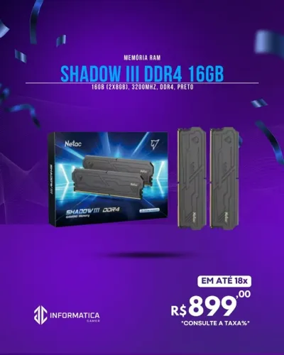 MEMÓRIA RAM SHADOW III DDR4 16GB 