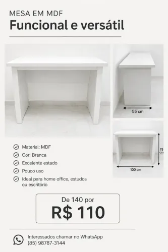 Mesa de escritório ou quarto tipo escrivaninha