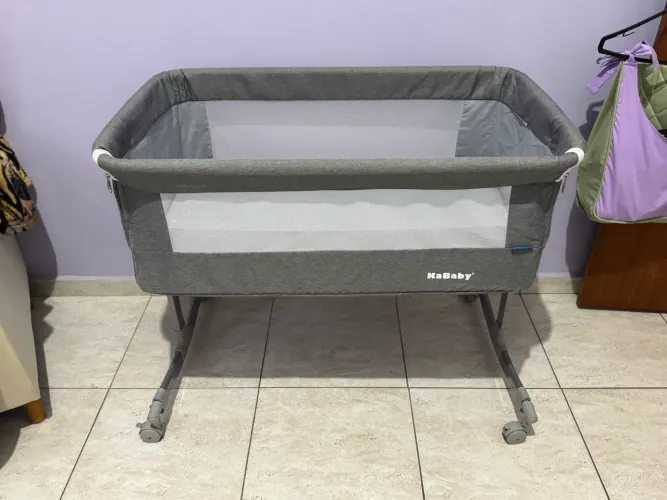 Berço Portátil Sleep 3 em 1 Moisés Co-bed Acopla na Cama Cinza Kababy