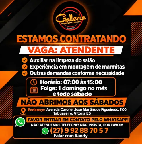 Vaga de emprego! 