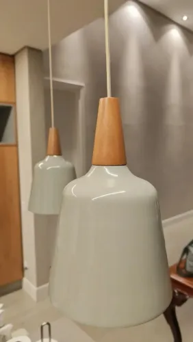 Luminária pendente cinza - 20 cm de diâmetro