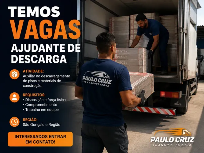Vaga para ajudante de caminhão.
