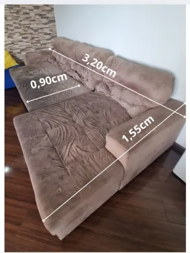 Sofá Retrátil com Chaise, Confortável e Bem Conservado