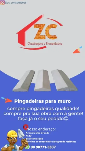 Pingadeiras, Rufos, pergolado sob medida , Estacas de concreto. Premoldados em geral