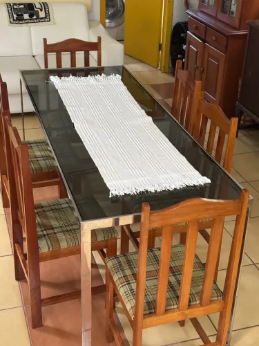 Conjunto de mesa de vidro 