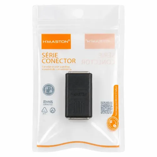 Conector Emenda Rede RJ45 H?Maston MU28 Adaptador Extensor Ethernet CAT5 CAT6 pode retirar