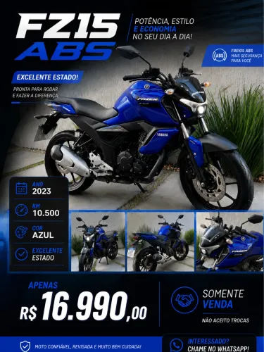 FZ15 ABS 2023 - 10.500 km - Impecável
