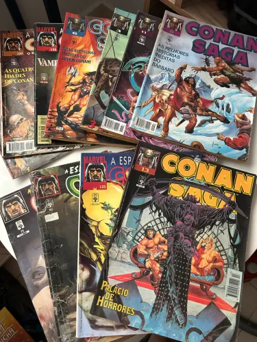 Lote com 11 HQs Conan Saga