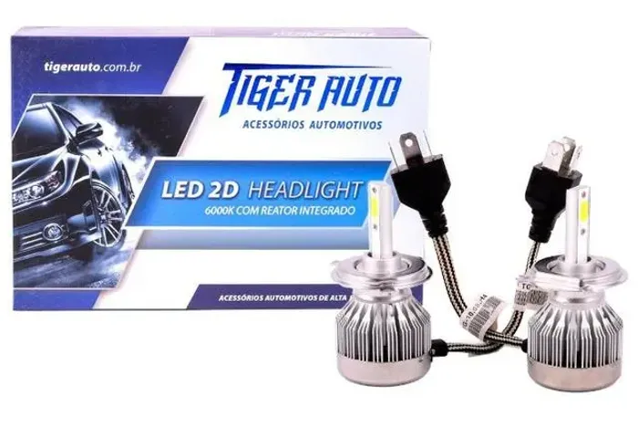 Lâmpada super led 2D 6000k 4.600 Lumens H1 / H3 / H4 / H7 / H8 / HB4