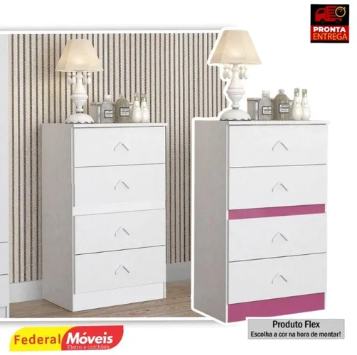 Cômoda Infantil Cairo 4 Gavetas - Ultimas Peças - Fazemos Entrega