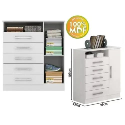 Cômoda Madri Plus 100%MDF - Novo de Fábrica