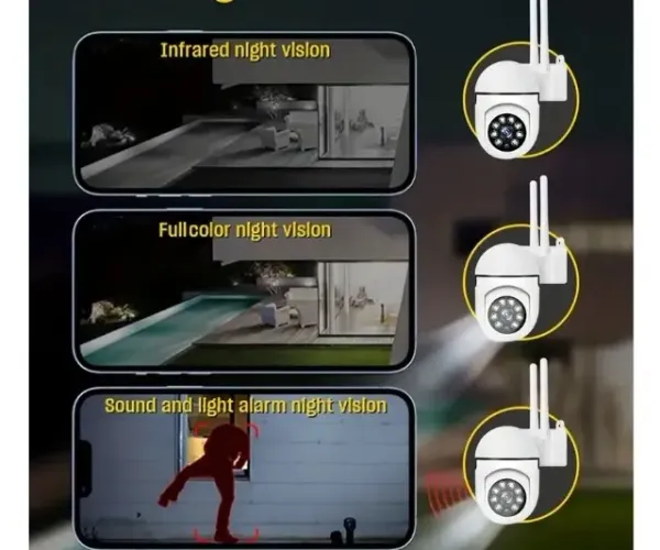Câmera de Vigilância IP Ptz WifiAudio Zoom 4X Visão Noturna à Prova D'Água S Fio COD-AP163