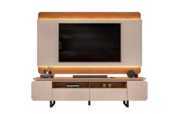 Rack para TV moderno com design elegante e LED r54