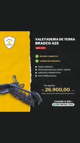 Valetadeira de Terra para Minicarregadeira Bradco