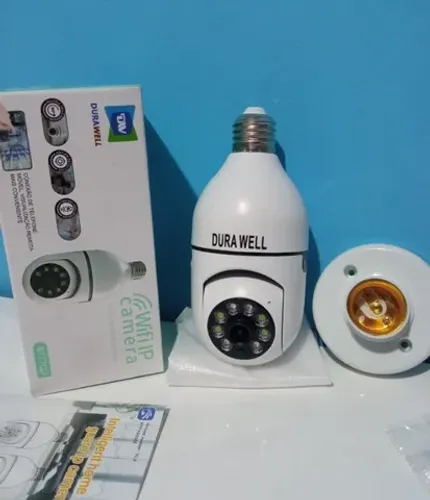 Câmera lâmpada giratória 360 graus