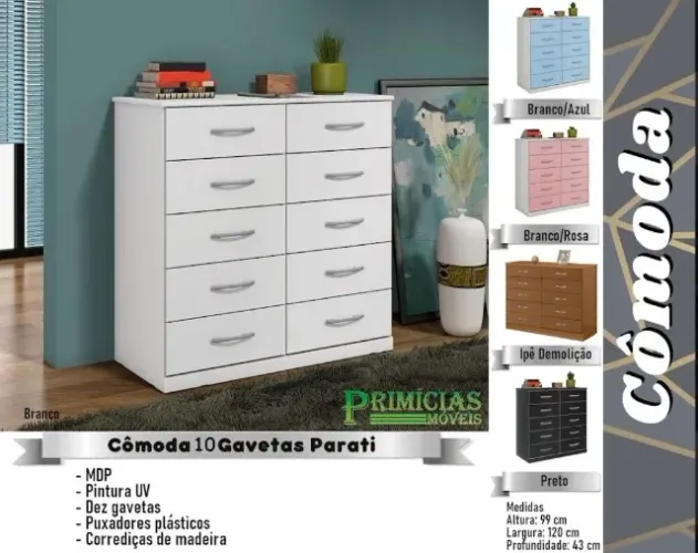 cômodas 10 gavetas parati