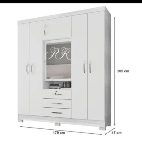 Guarda-Roupa Moderno 6 Portas Branco