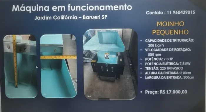 Moinho de Facas 300 KG/h 7,5HP