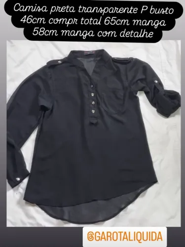 Camisa preta p transparente