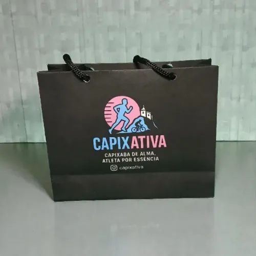Sacola de Papel Personalizada com Logo - Pacote com 10 Unidades