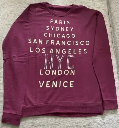 Blusa de Moleton Grená, Tamanho P