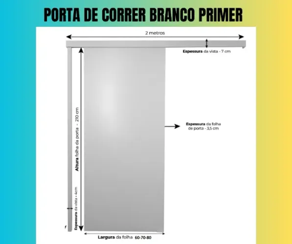 porta de correr primer branca completa COD pc8