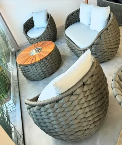 Sofá de tricô náutico