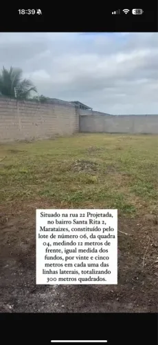 Vendo Terreno Marataizes Escriturado