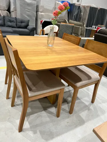 Mesa Laminada com 4 Cadeiras Madeira NOVO OUTLET DE FABRICA 
