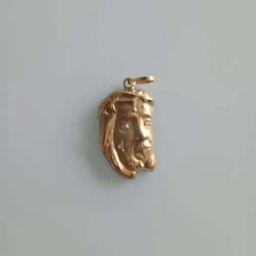 Pingente em ouro 18k 750, face de Cristo