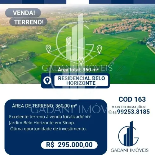 TERRENO À VENDA NO RESIDENCIAL BELO HORIZONTE