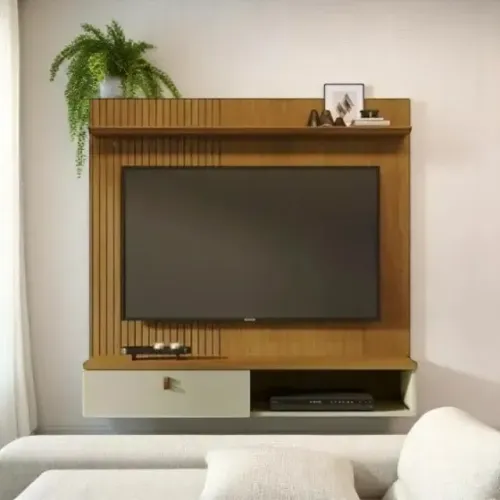 Painel para tv até 55 polegadas na cor cumaru opala (gett moveis) (produto novo de loja)