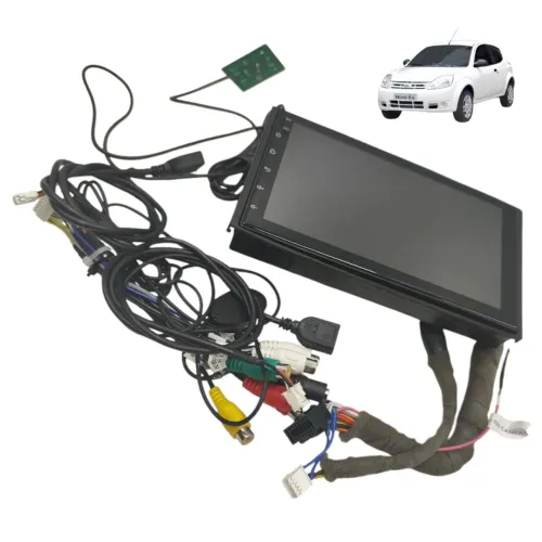 Kit Multimídia Gps Microfone Plug Honda Fit 2004 2005 2006 Preto