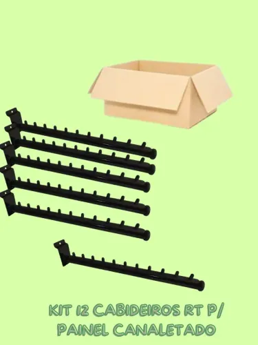 Kit 12 cabideiro RT para painel Canaletado 