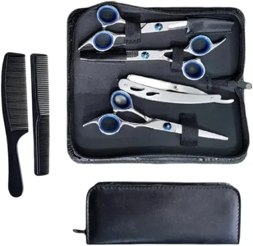 Kit Tesouras Profissional Cabelereiro Barbeiro