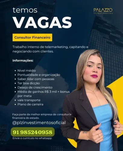 Vaga de emprego para vendedor interno