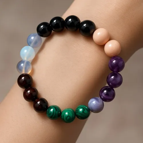 Pulseira de Pedras Naturais Coloridas