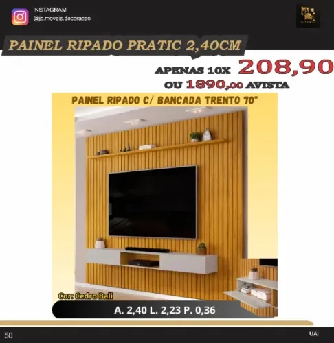 PAINEL PRATIC RIPADO 2,40CM