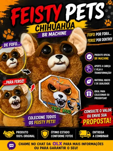 ? Feisty Pets Chihuahua BR Machine - Super Fofo? Até Você Apertar! ?