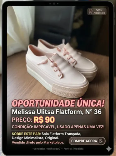 Melissa Ulitsa Flatform Praticamente Nova!