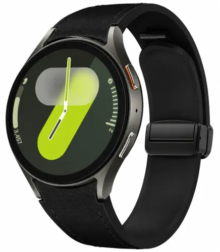  Pulseira Couro Magnética Galaxy Watch FE 7 6 5 4 Classic Preta NOVA